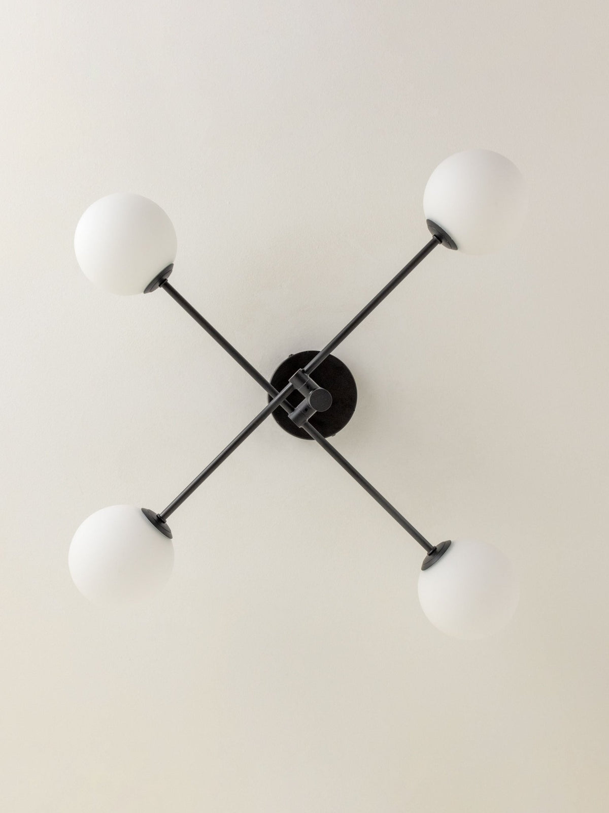 Chelso - 4 Light Matt Black And Opal Flush