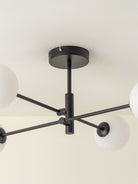 Chelso - 4 Light Matt Black And Opal Flush