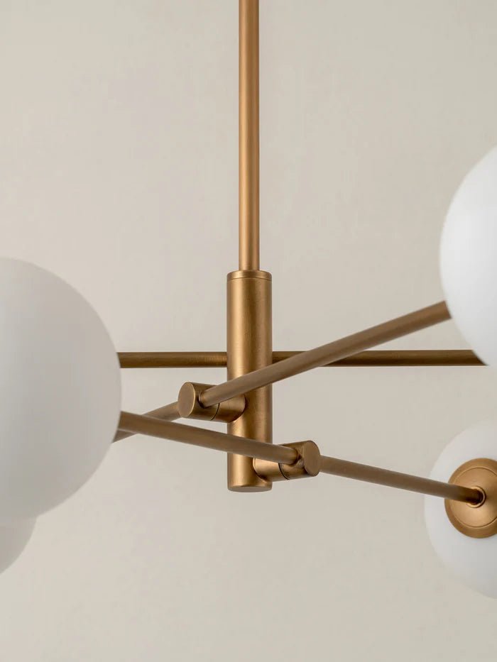Chelso - 6 Light Aged Brass And Opal Pendant - Ceiling Lights Lights&Lamps Loom Collection Dubai