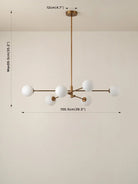 Chelso - 6 Light Aged Brass And Opal Pendant - Ceiling Lights Lights&Lamps Loom Collection Dubai