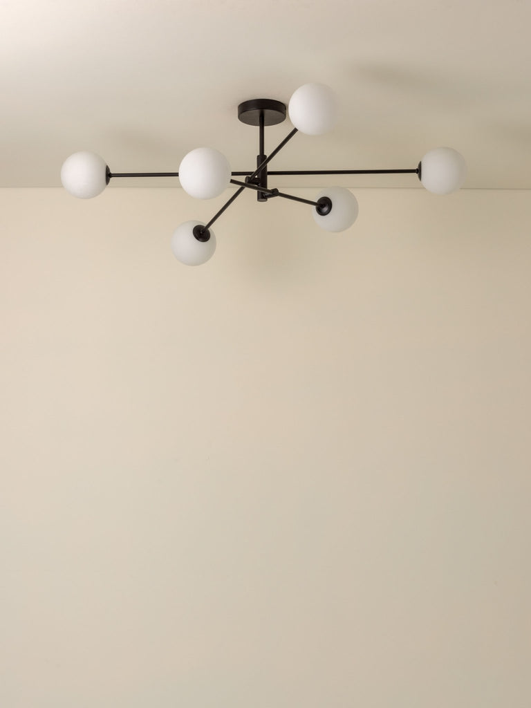 Chelso - 6 Light Black And Opal Pendant - Loom Collection