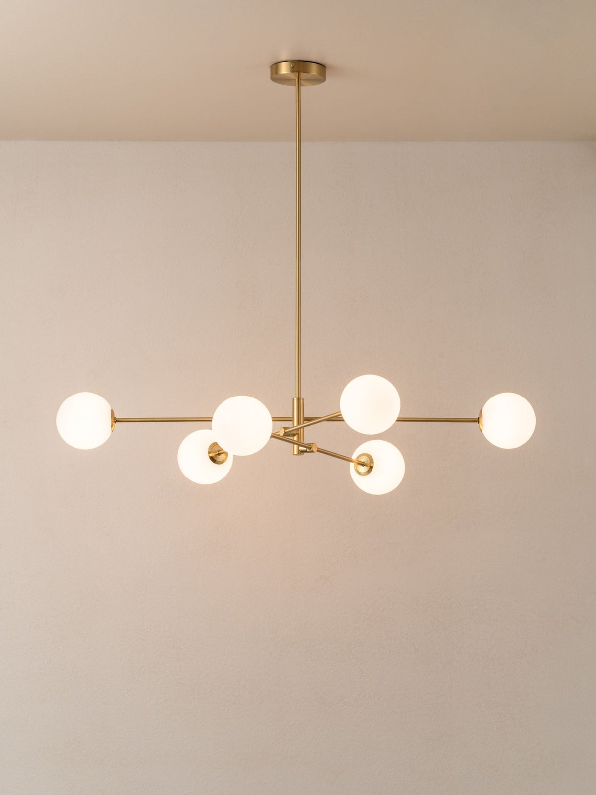 Chelso - 6 Light Brass And Opal Pendant