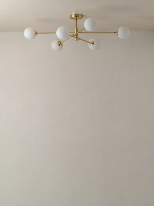 Chelso - 6 Light Brass And Opal Pendant - Loom Collection