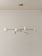 Chelso - 6 Light Brass And Opal Pendant