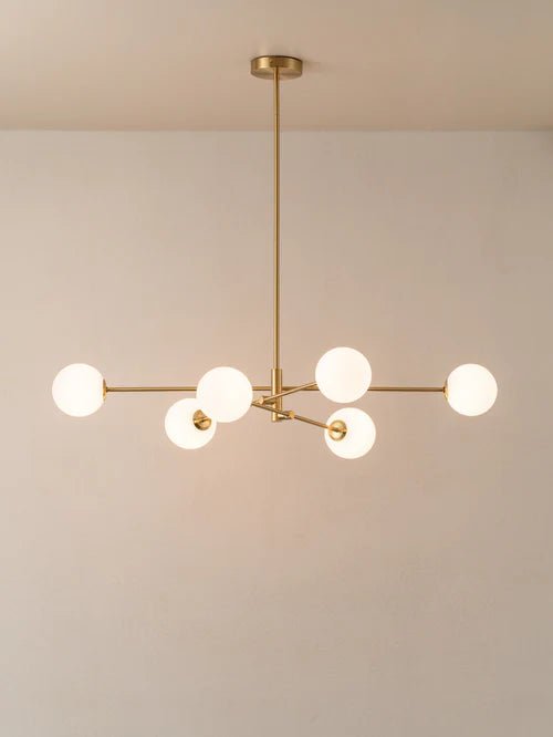 Chelso - 6 Light Brass And Opal Pendant - Loom Collection