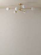 Chelso - 6 Light Brass And Opal Pendant