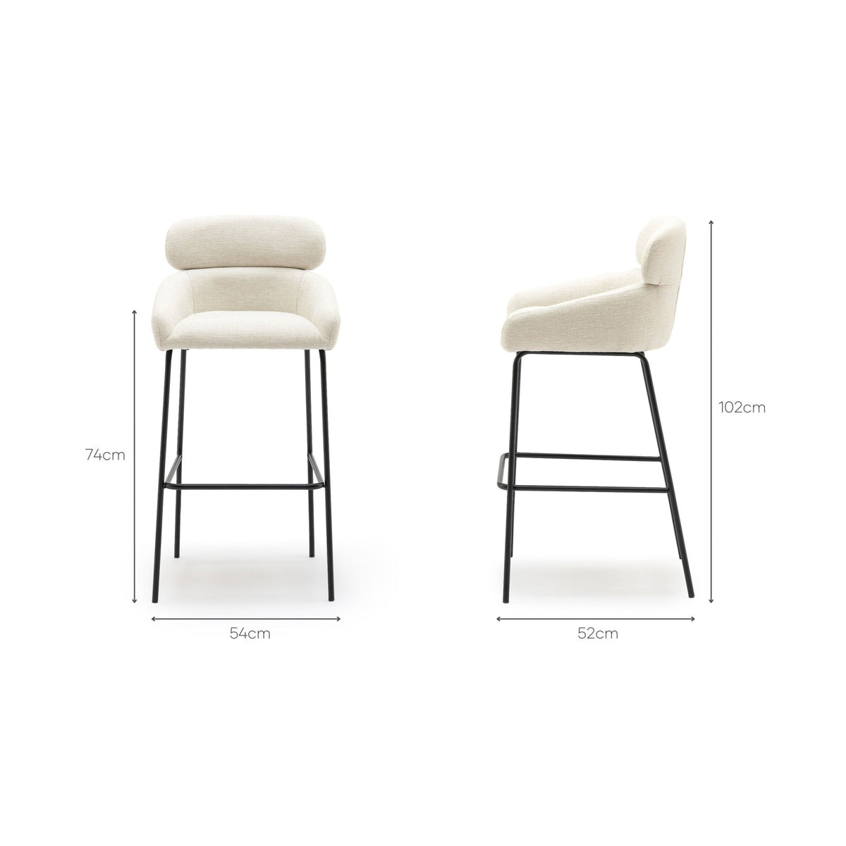 Chloe Bar Chair - Hazel - Bar & Counter Stools Loom Collection Loom Collection Dubai