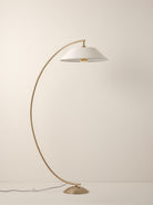 Circo - 1 Light Arc Brass And Natural Linen Floor Lamp
