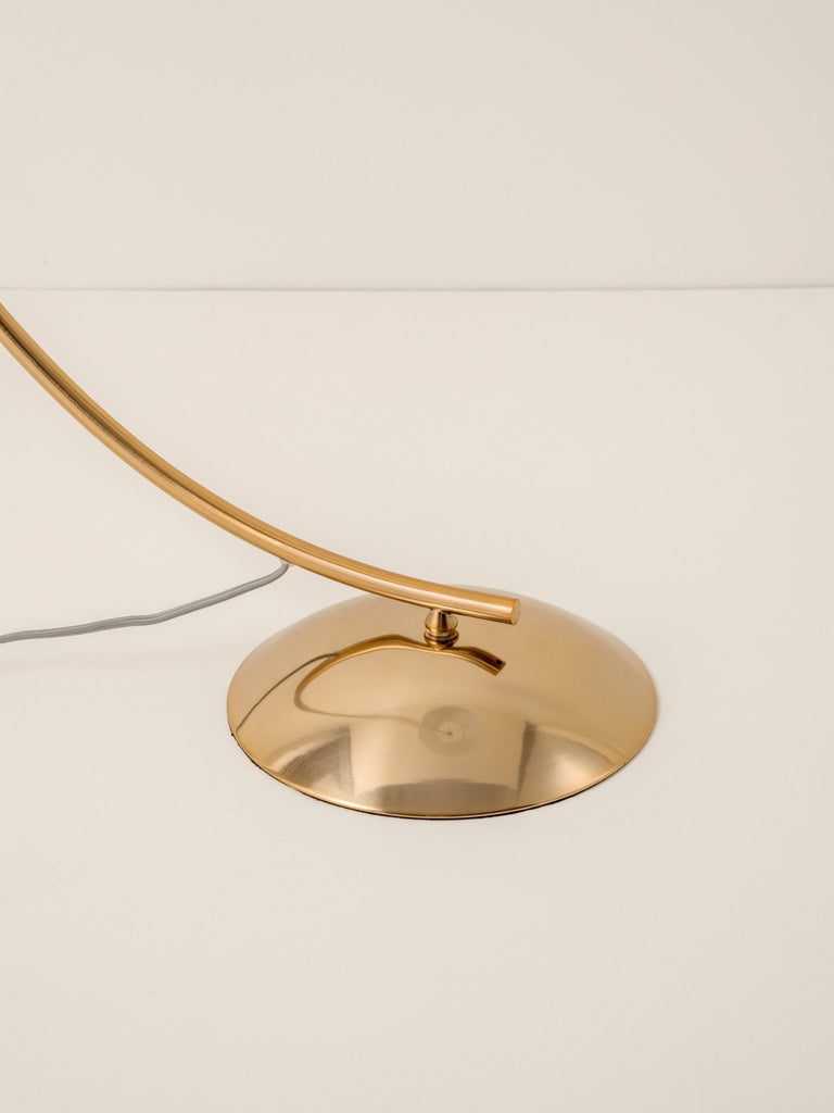 Circo - 1 Light Arc Brass And Natural Linen Floor Lamp.