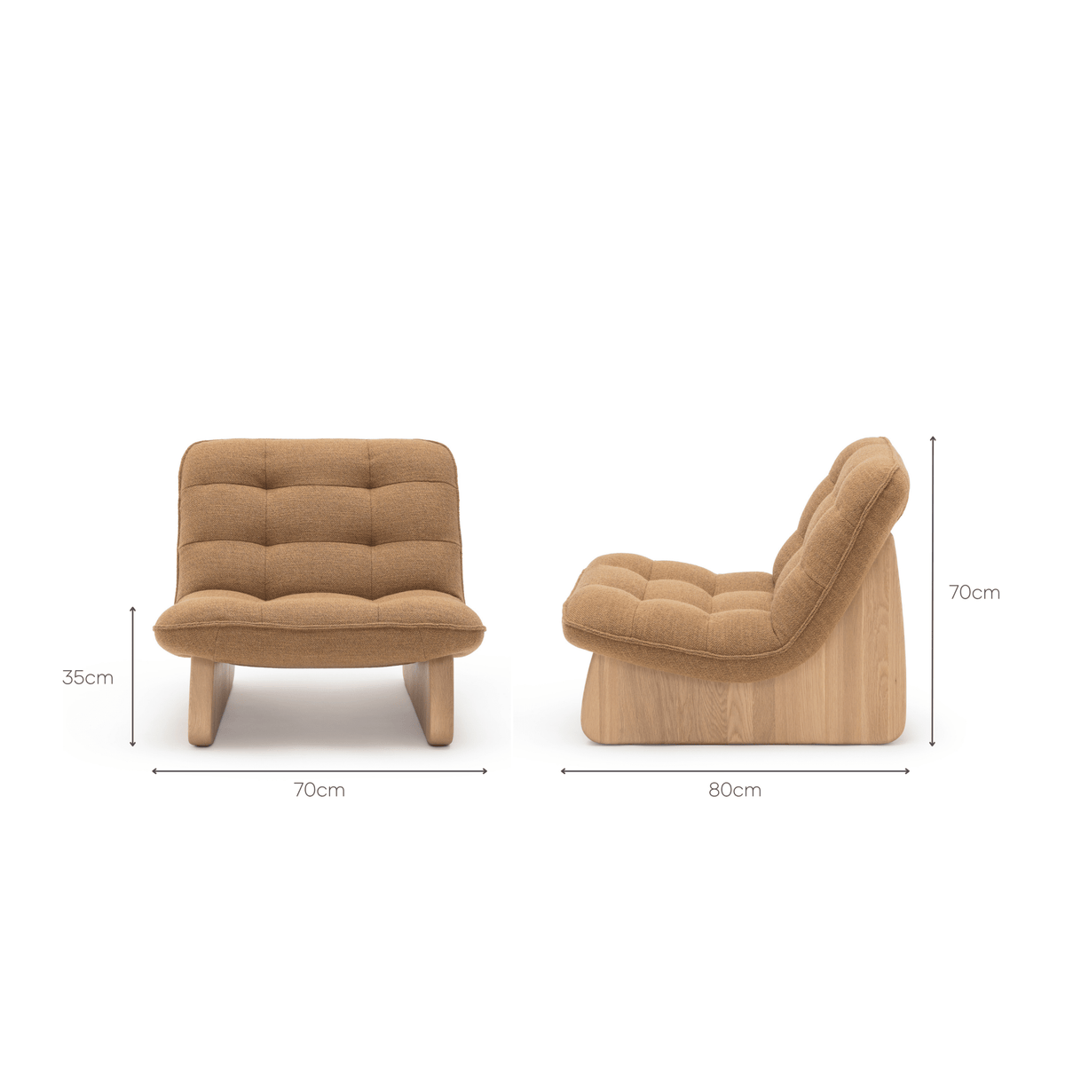 CIV Chair - Blonde Oak & Ami Pumpkin - Accent Chairs Tolv Loom Collection Dubai