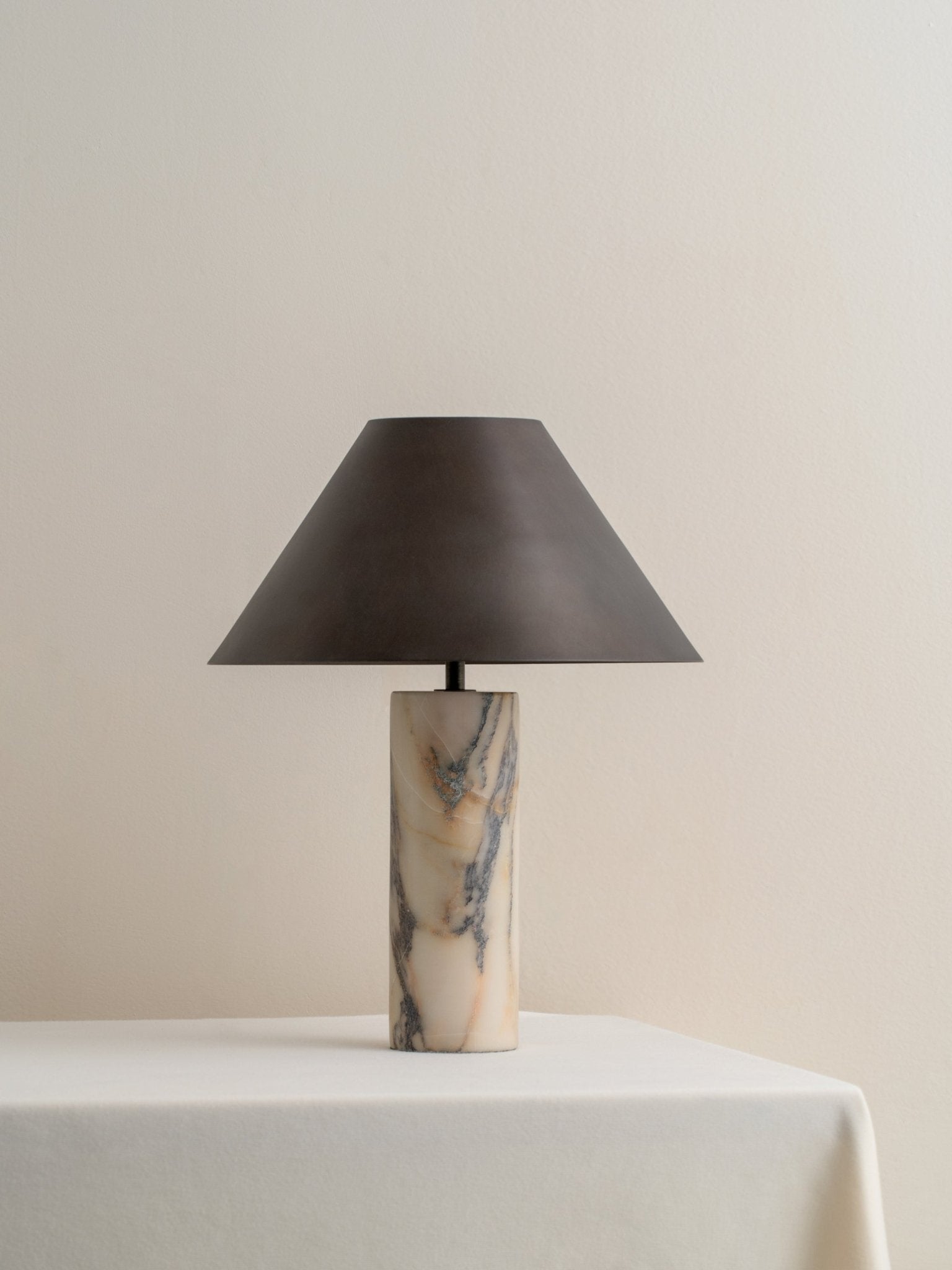 Cline - Calacatta Viola Marble And Bronze Table Lamp - Loom Collection