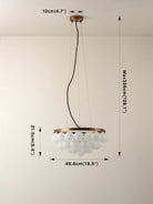 Cloudia - 3 Light Small White Frosted Brass Chandelier