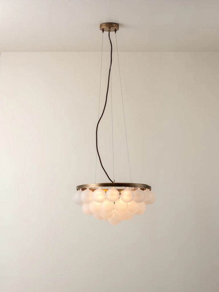 Cloudia - 3 Light Small White Frosted Brass Chandelier