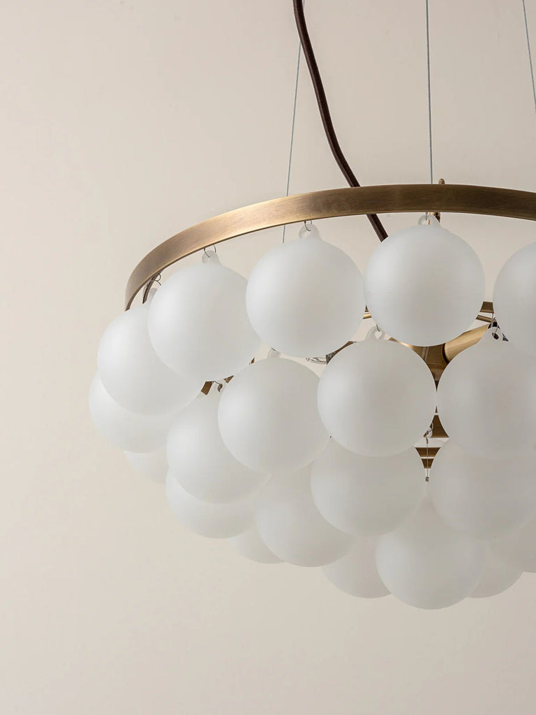 Cloudia - 3 Light Small White Frosted Brass Chandelier
