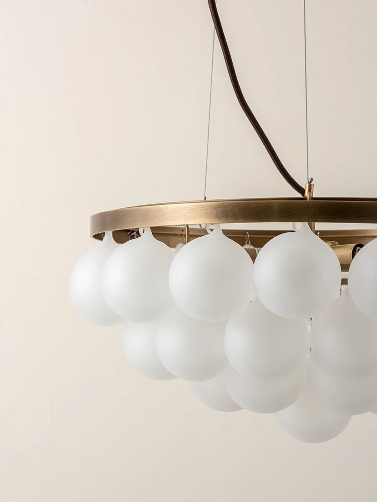 Cloudia - 3 Light Small White Frosted Brass Chandelier