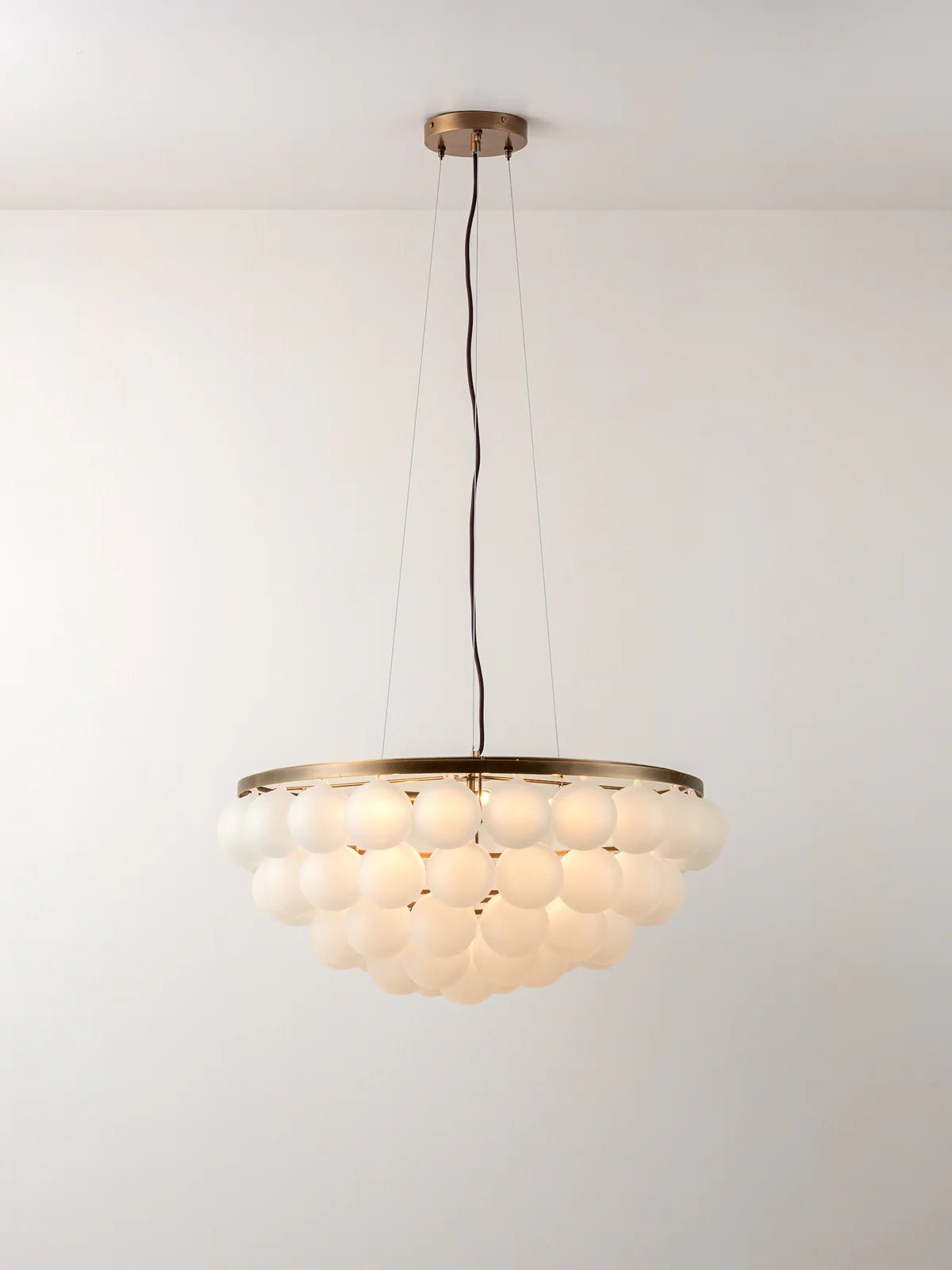Cloudia - 5 Light Large White Frosted Brass Chandelier - Ceiling lamps