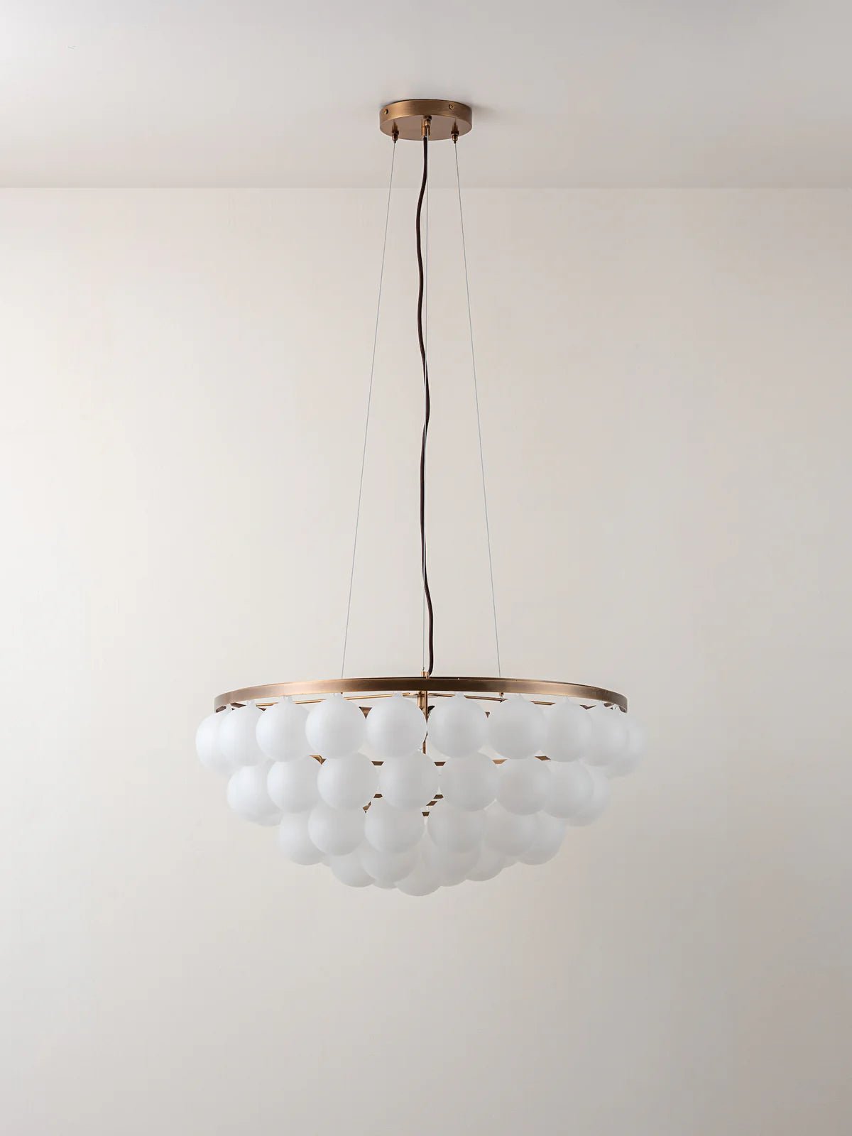 Cloudia - 5 Light Large White Frosted Brass Chandelier - Ceiling lamps