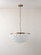 Cloudia - 5 Light Large White Frosted Brass Chandelier - Ceiling lamps