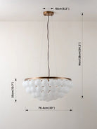 Cloudia - 5 Light Large White Frosted Brass Chandelier - Ceiling lamps