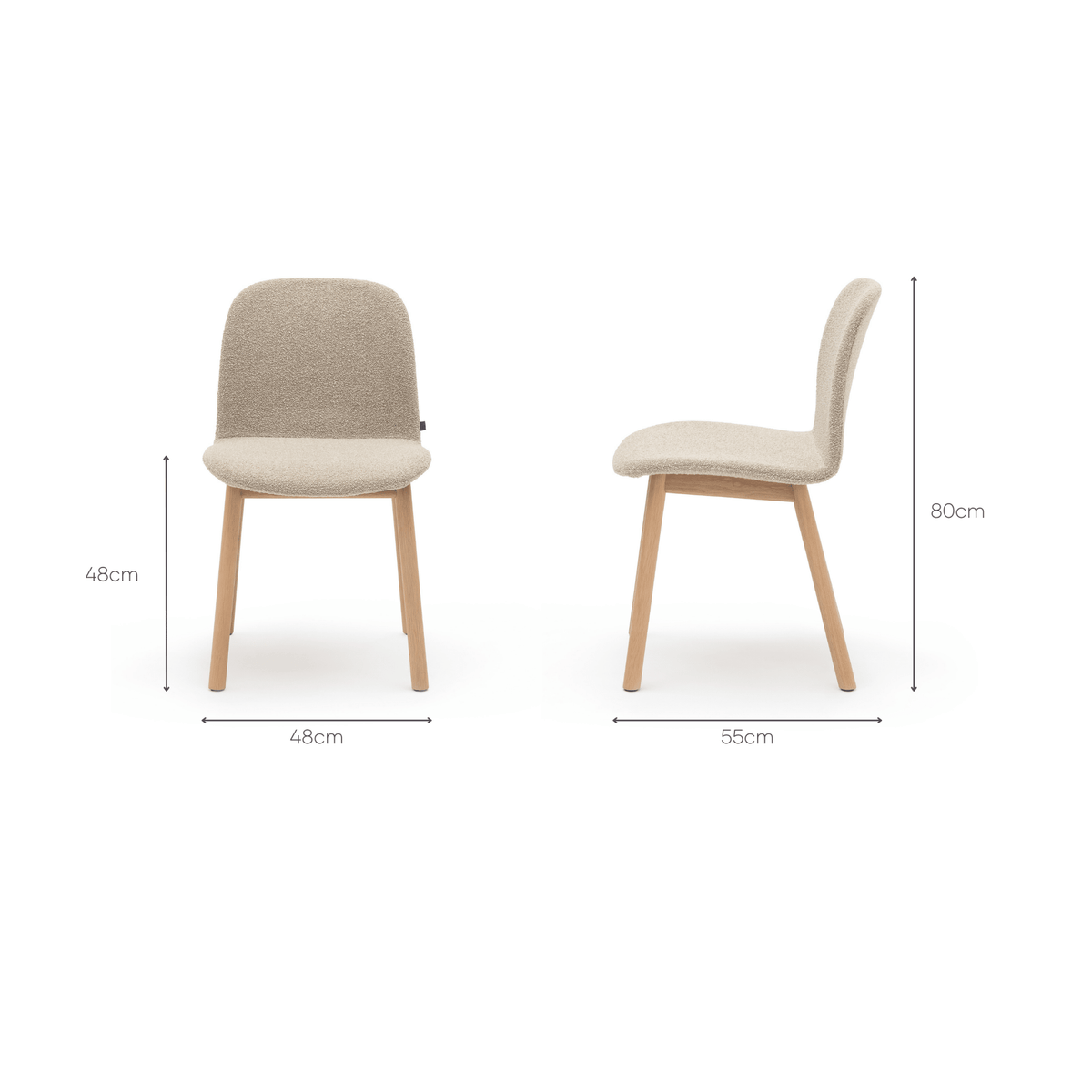 Com Chair - Blonde Oak & Fleece Fawn - Dining Chairs Tolv Loom Collection Dubai
