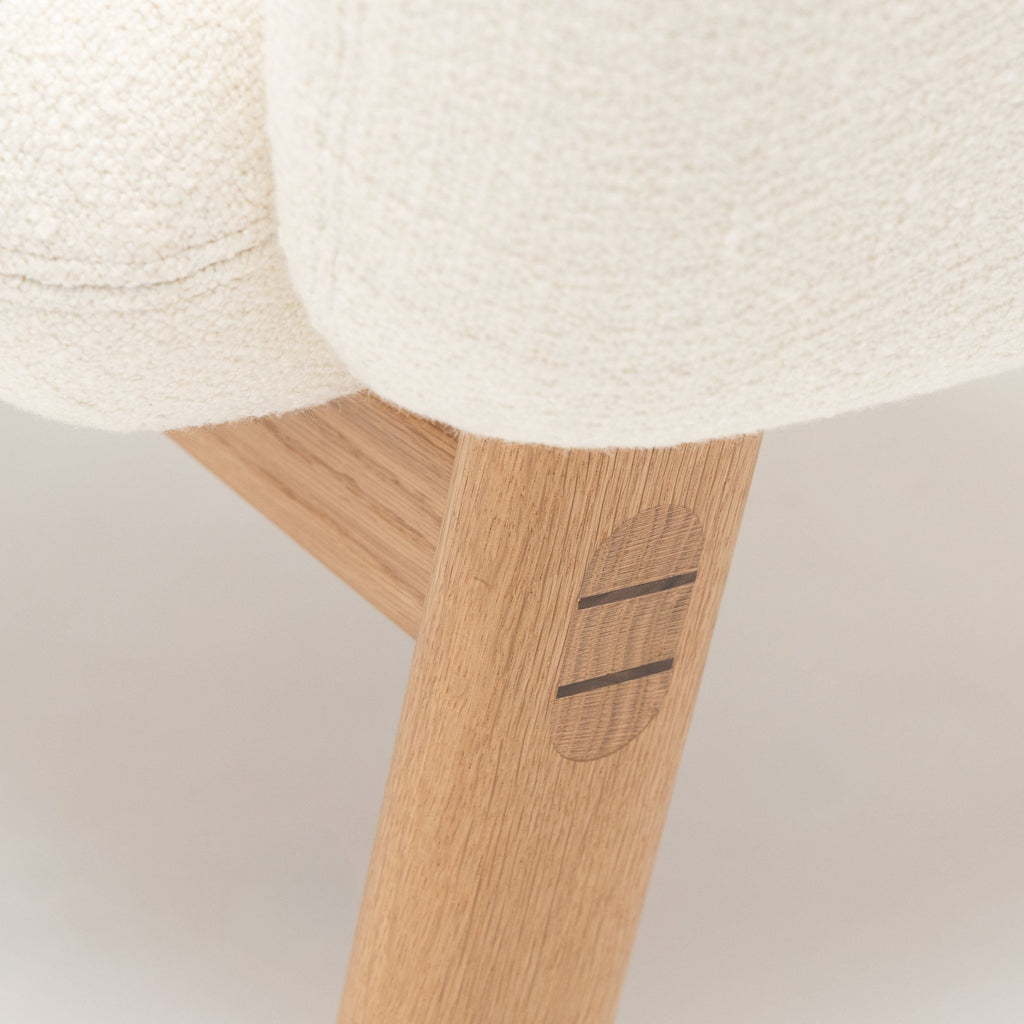 Copal Chair - Light Oak & Cobbler Panna Cotta - Accent Chairs Tolv Loom Collection Dubai