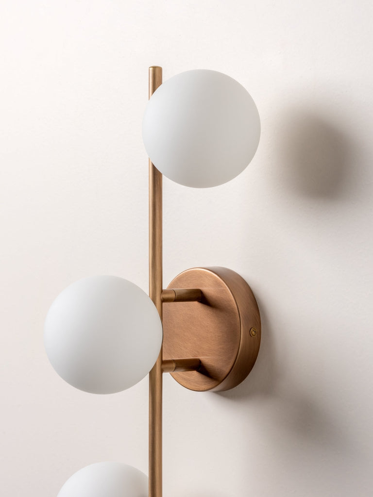 Coro - 3 Light Aged Brass And Opal Ceiling Or Wall.