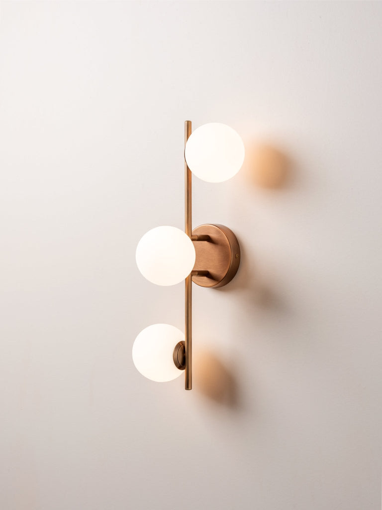 Coro - 3 Light Aged Brass And Opal Ceiling Or Wall.