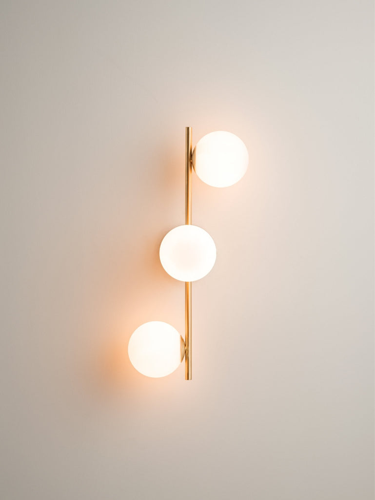 Coro - 3 Light Brushed Brass And Opal Ceiling Or Wall.