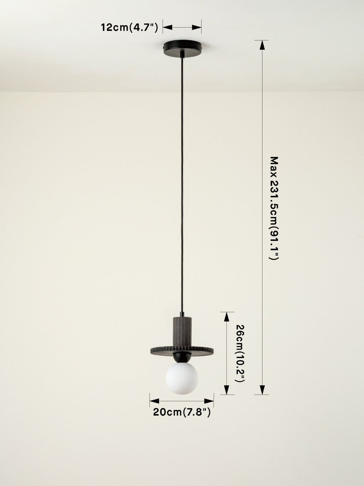 Coto - Charcoal Concrete And Opal Pendant