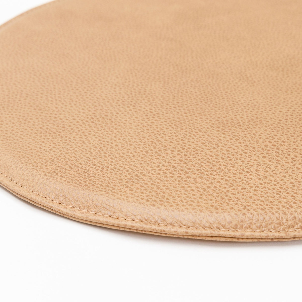 Crepe Round Seat - Pecan Leather - Dining Chairs Tolv Loom Collection Dubai