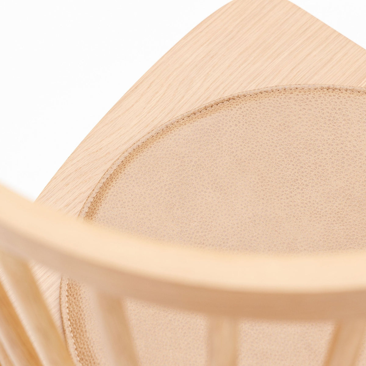 Crepe Round Seat - Pecan Leather - Dining Chairs Tolv Loom Collection Dubai