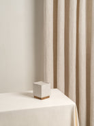 Cube - Aged Brass And Linen Rechargeable Table Lamp