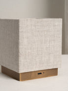 Cube - Aged Brass And Linen Rechargeable Table Lamp
