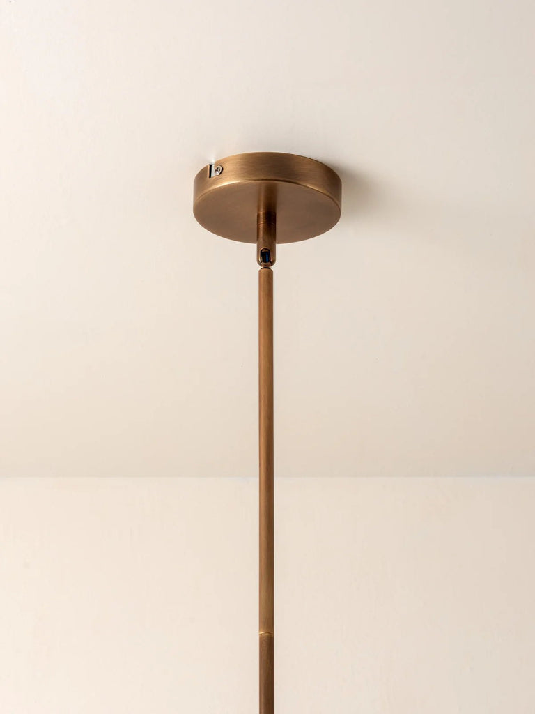Decora - 4 Light Aged Brass & Opal Pendant