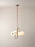 Decora - 4 Light Aged Brass & Opal Pendant