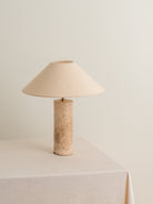 Denari - 1 Light Small Brown Marble Cylinder Table Lamp.