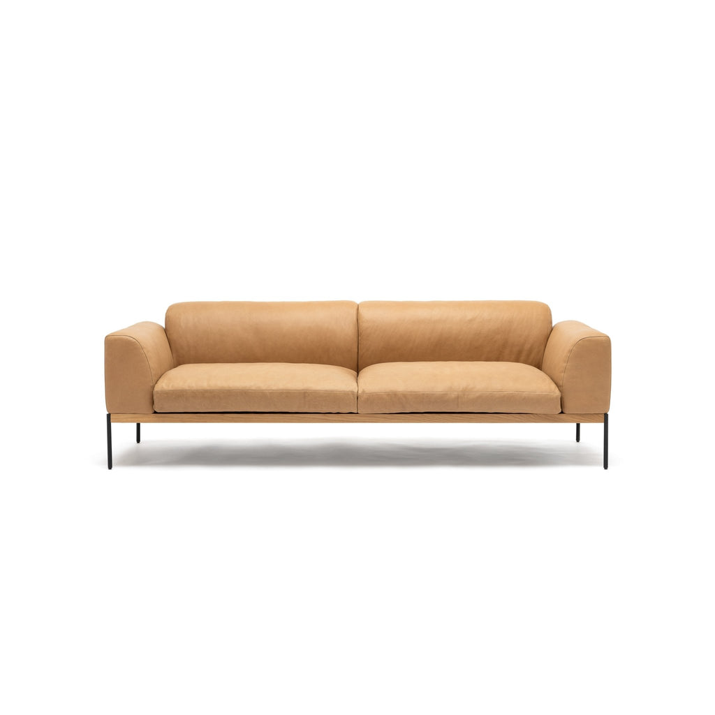 Department 235 Sofa - Light Oak & Pecan Leather - Loom Collection