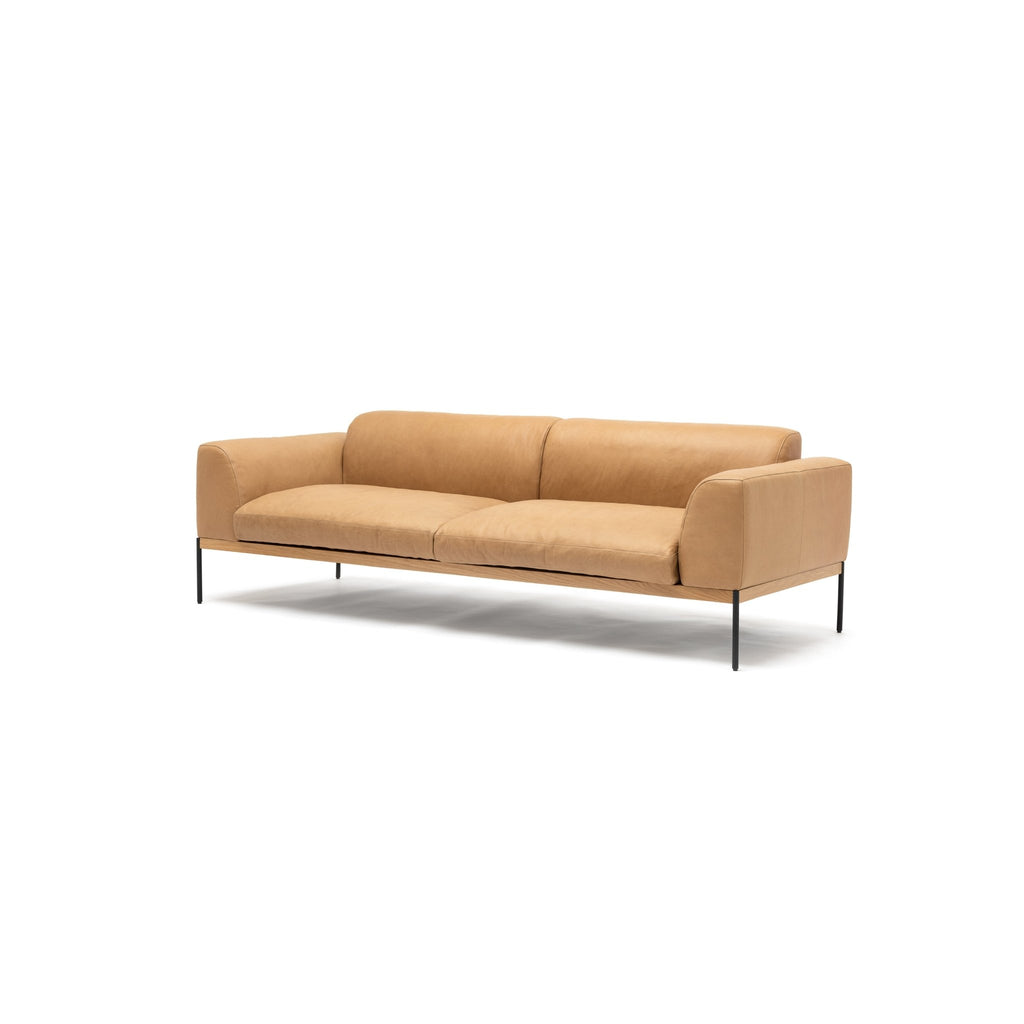 Department 235 Sofa - Light Oak & Pecan Leather - Loom Collection