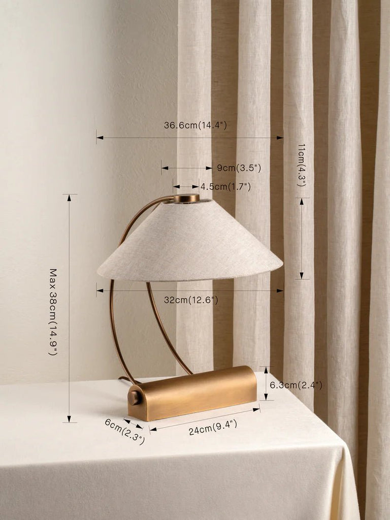 Deska - Aged Brass & Linen Task Lamp