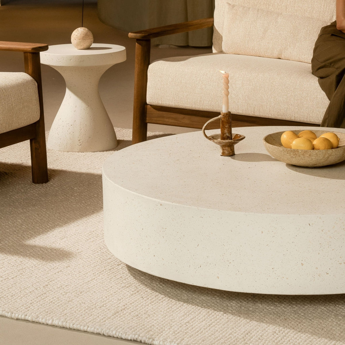 Drift Round Coffee Table - Sand - Coffee Tables Loom Collection Loom Collection Dubai
