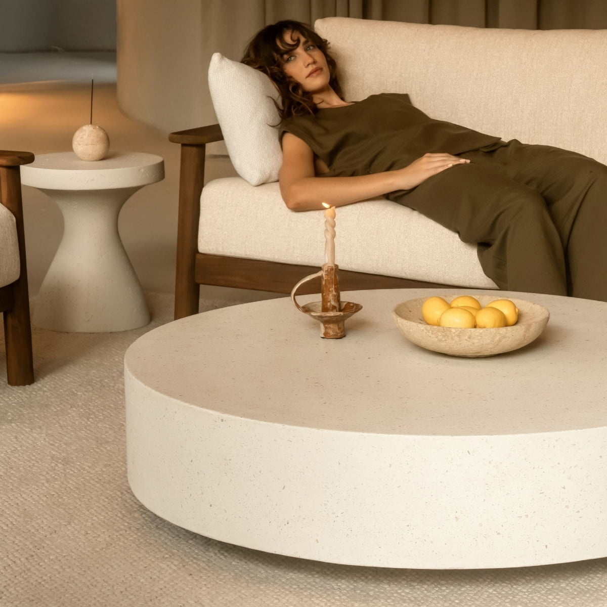 Drift Round Coffee Table - Sand - Coffee Tables Loom Collection Loom Collection Dubai