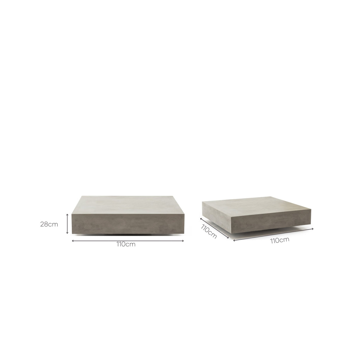 Drift Square Coffee Table - Grey - Coffee Tables Loom Collection Loom Collection Dubai