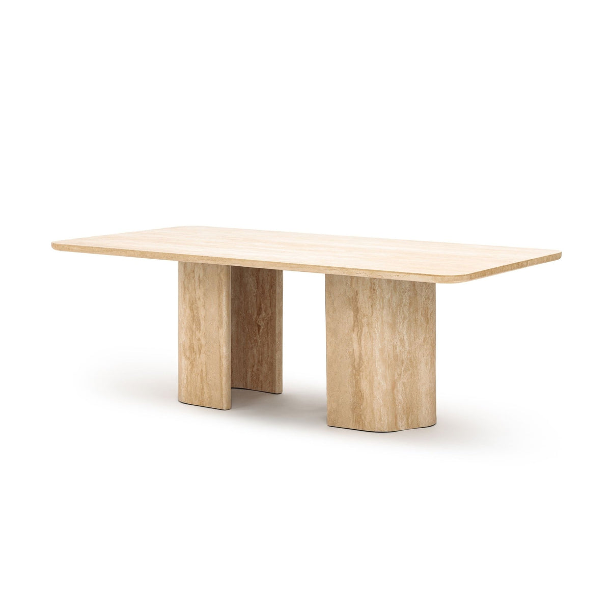 Dune Dining Table - Travertine - Rectangular Dining Tables Loom Collection Loom Collection Dubai