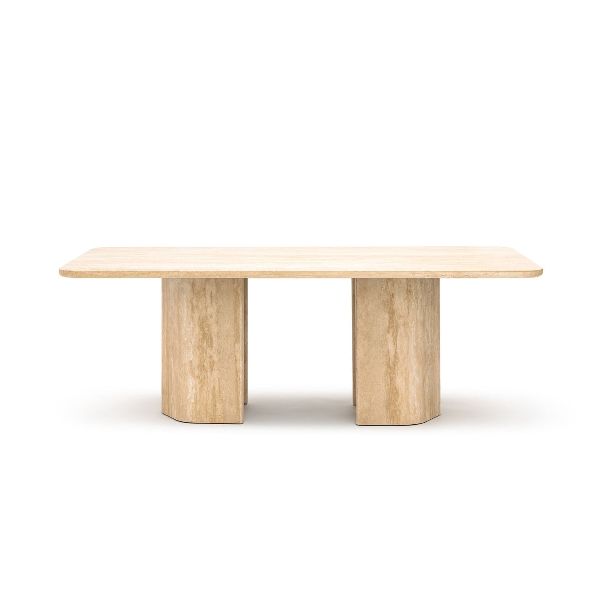 Dune Dining Table - Travertine - Rectangular Dining Tables Loom Collection Loom Collection Dubai