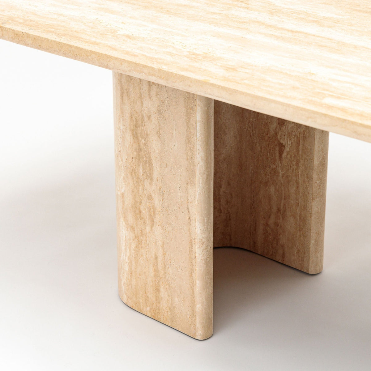 Dune Dining Table - Travertine - Rectangular Dining Tables Loom Collection Loom Collection Dubai