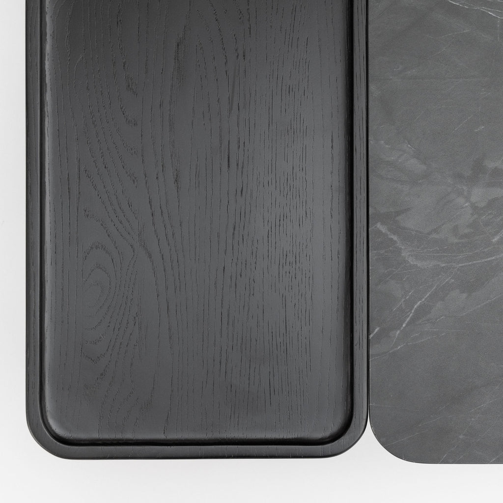 Duo Coffee Table 130 - Black Oak & Nero Perlato - Coffee Tables Tolv Loom Collection Dubai