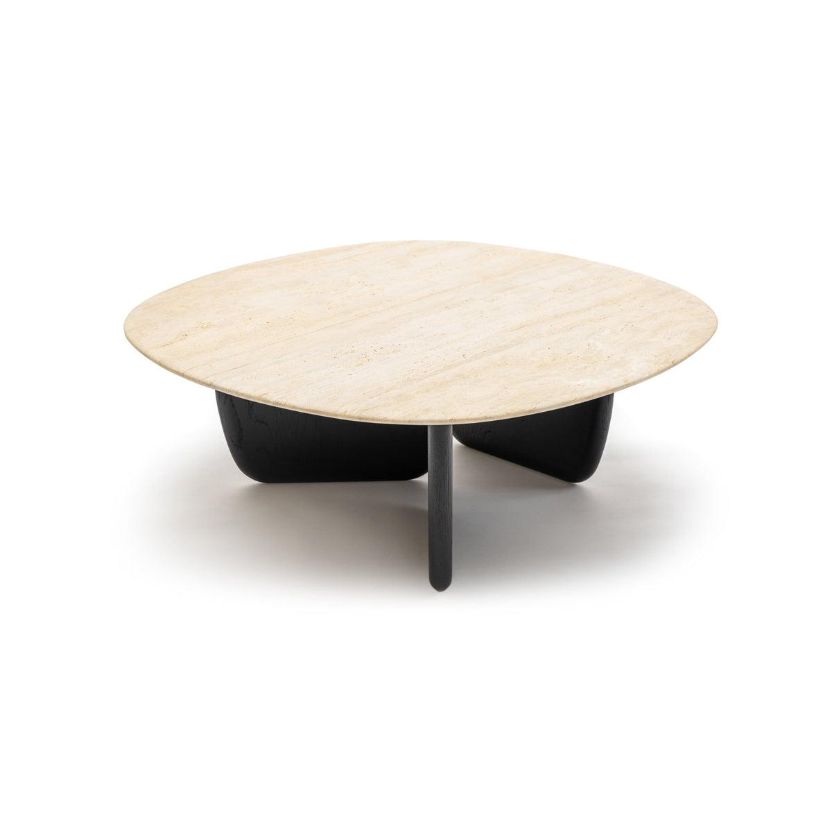 Eden Coffee Table 120 - Black Oak & Travertine - Coffee Tables Tolv Loom Collection Dubai