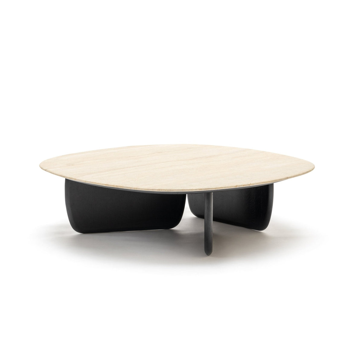 Eden Coffee Table 120 - Black Oak & Travertine - Coffee Tables Tolv Loom Collection Dubai