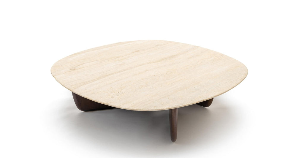 Eden Coffee Table 120 - Espresso Oak & Travertine - Loom Collection