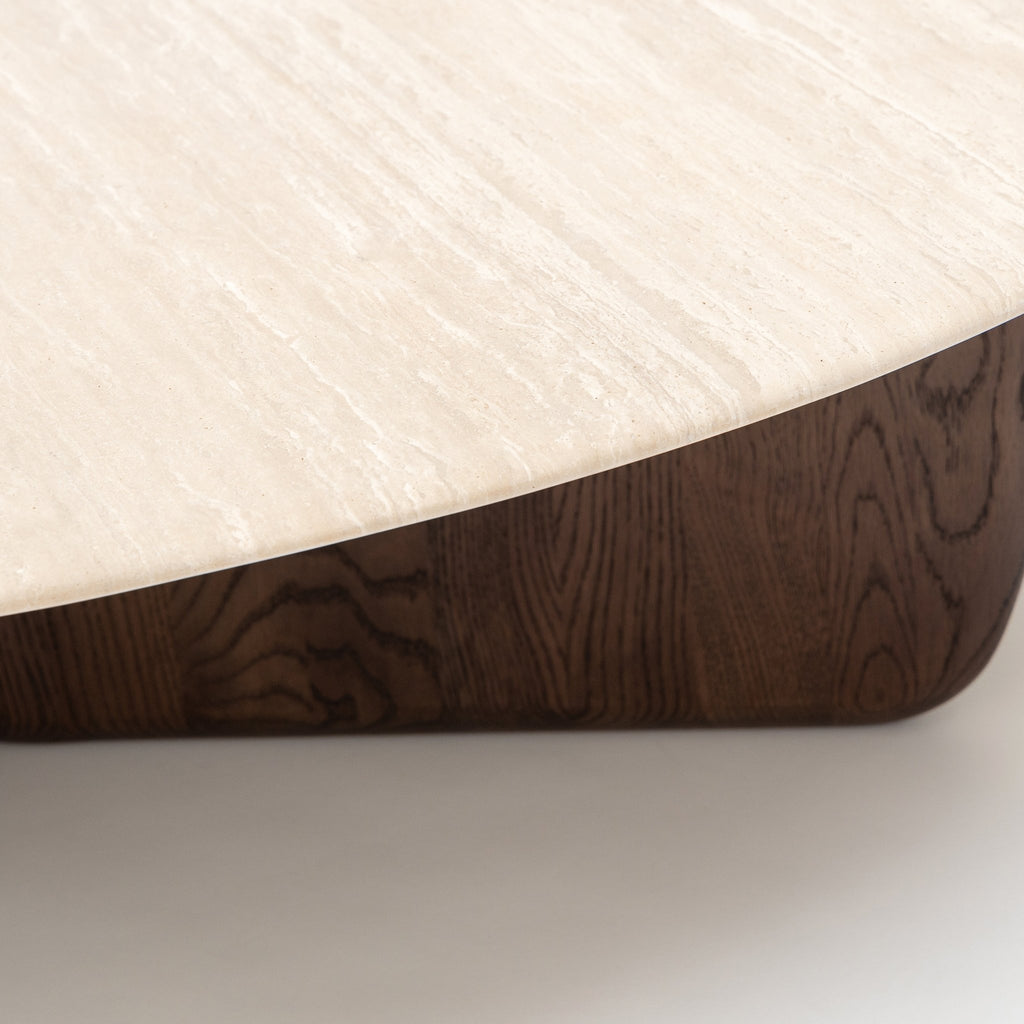 Eden Coffee Table 120 - Espresso Oak & Travertine - Loom Collection